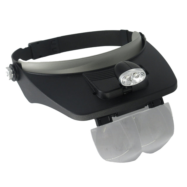 head mounted magnifying visor with LED light for watch repair and electronics work