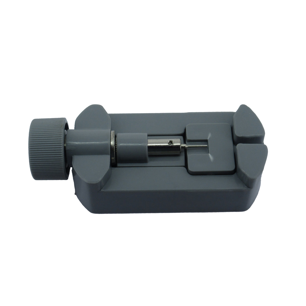 Screw type watch link pin remover for metal watch bracelets
