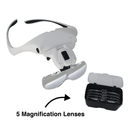 professional head mounted magnifier visor for electronics repair and precision work