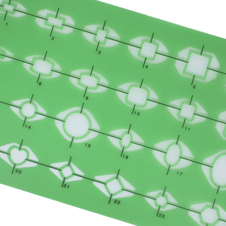 jewelry design stencil with stone and ring setting shapes