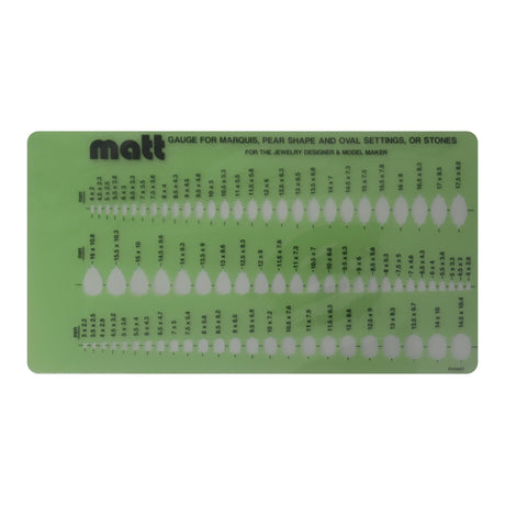 Matt marquise pear oval stone gauge tool for jewelry making