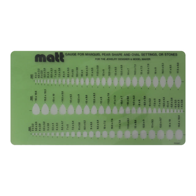 Matt marquise pear oval stone gauge tool for jewelry making