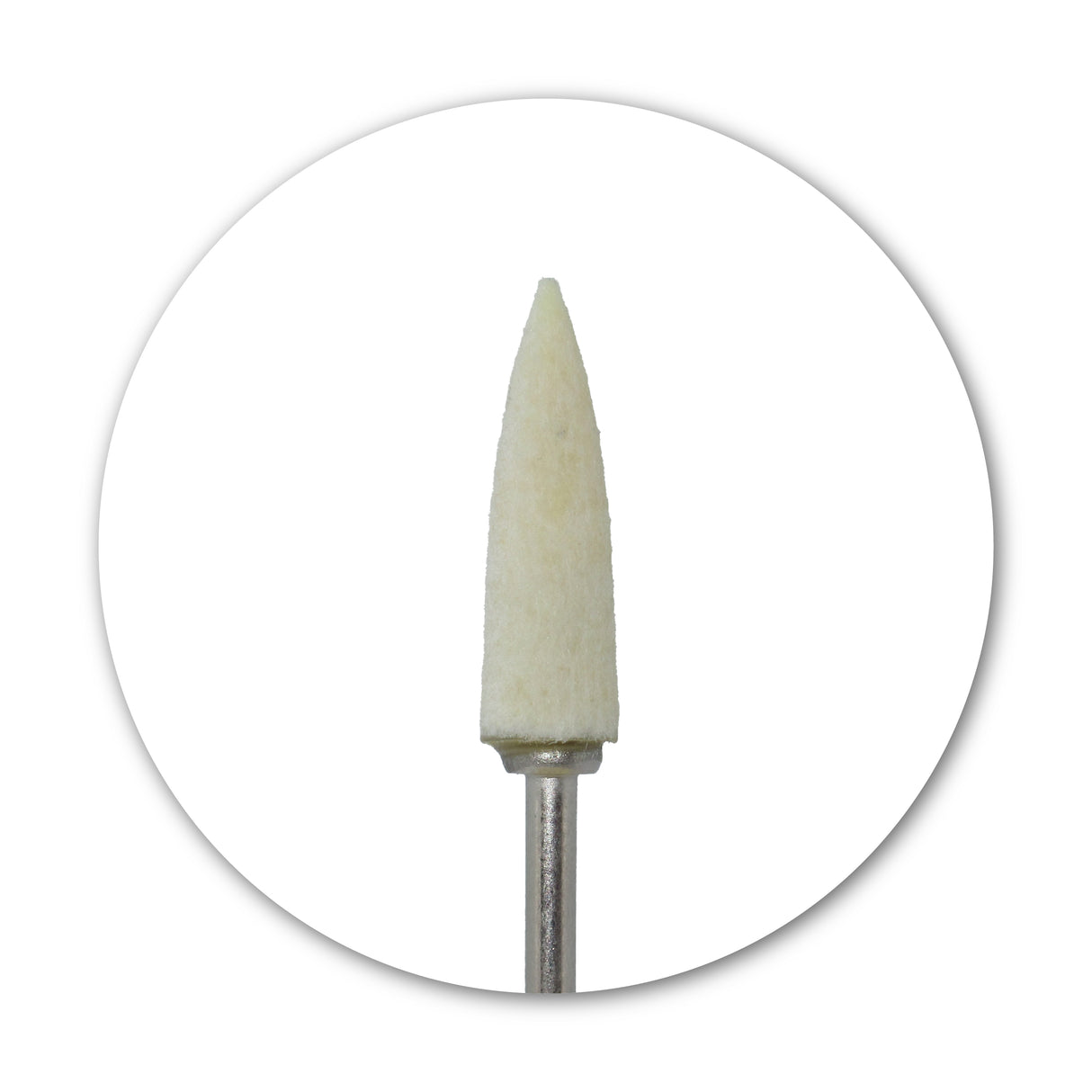 White felt polisher point 6 mm HP shank 2.35 mm