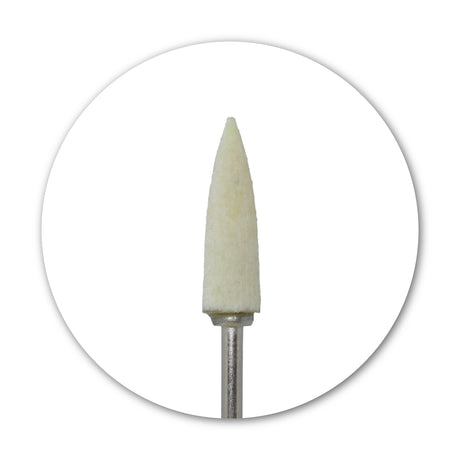 White felt polisher point 6 mm HP shank 2.35 mm