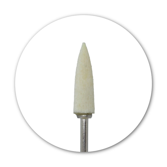 White felt polisher point 6 mm HP shank 2.35 mm