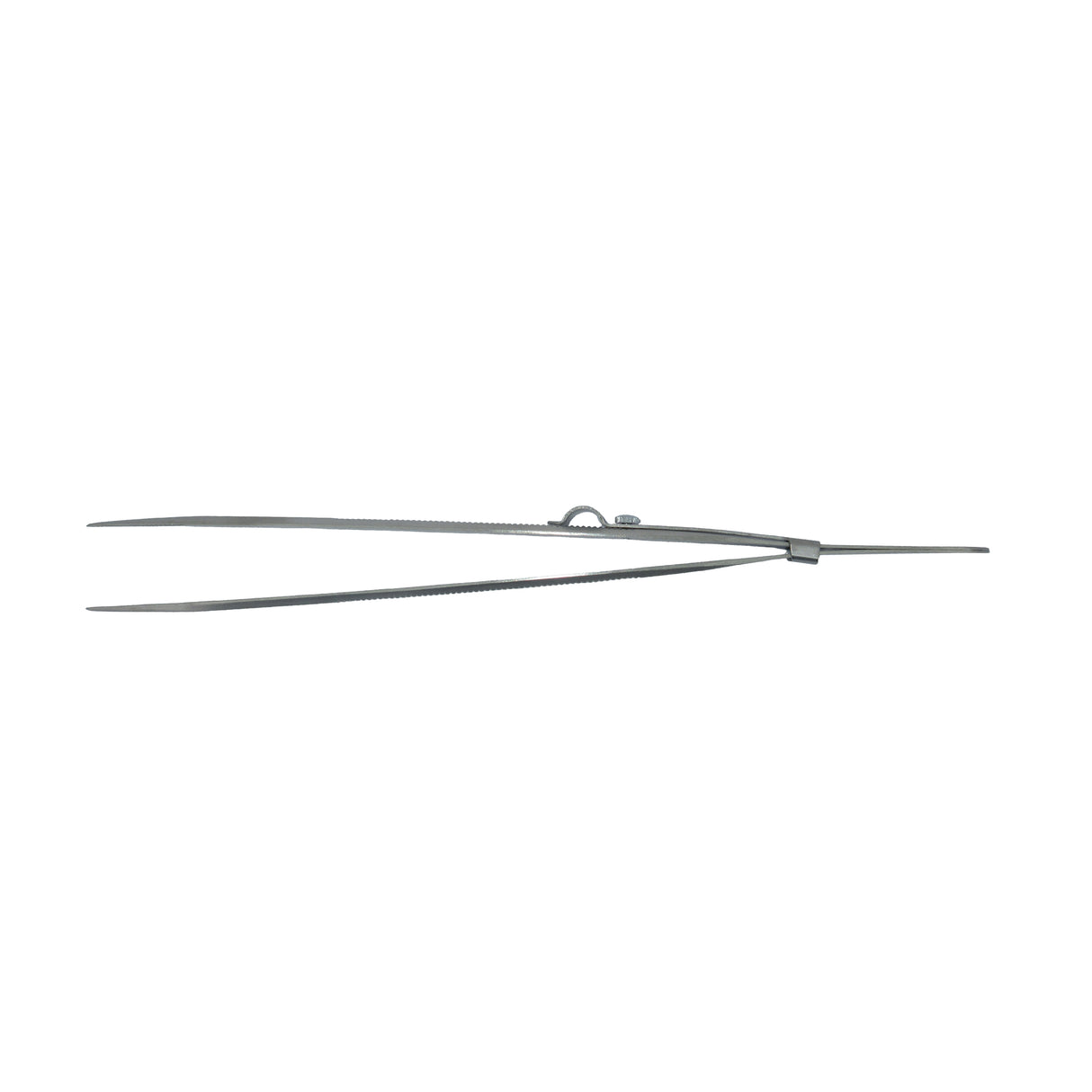 Grooved locking tweezers for gemstone handling