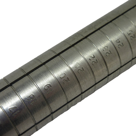 Steel ring stretcher mandrel spare part with ring sizes 1 to 31