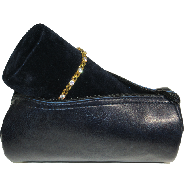 Small Bangle Roll - Simili Leather - Blue