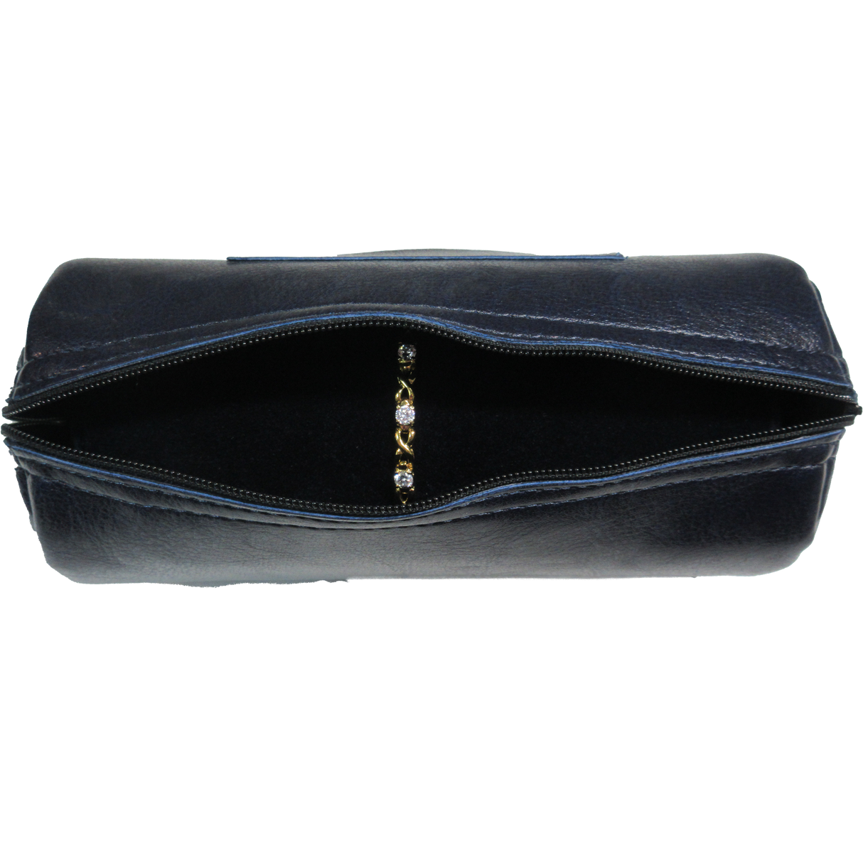 Small Bangle Roll - Simili Leather - Blue