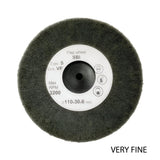 Abrasive fibre satin wheel for jewellery surface finishing