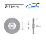 HATHO Slimline black hard Chungking bristle polishing brush