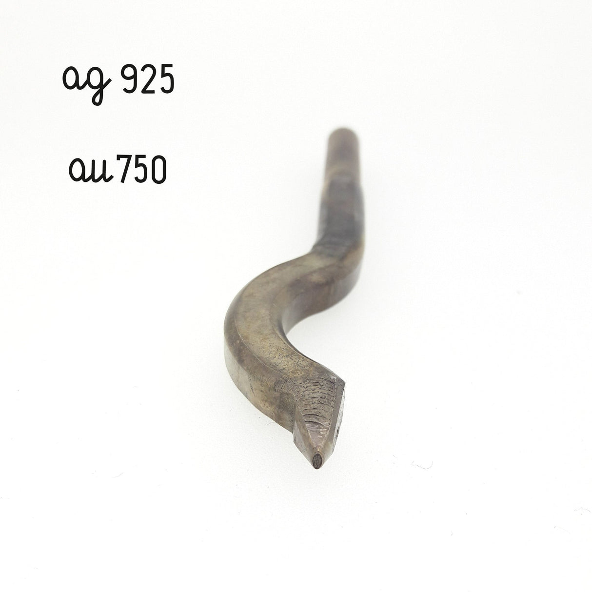 Curved hallmark stamp AG 925 or AU 750 without frame for stamping rings