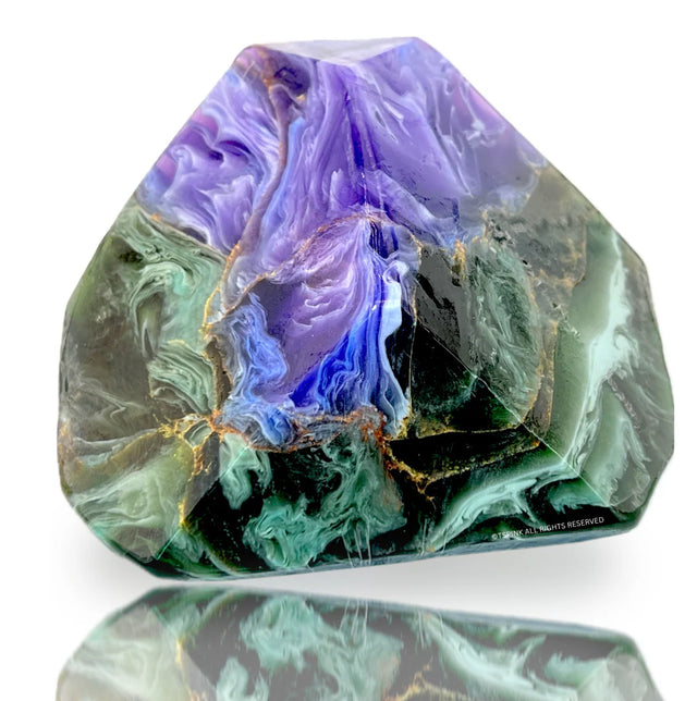 Azurite Malachite™ SoapRocks® handmade blue green gemstone glycerin soap, rainforest mist scented natural artisan soap with botanical extracts