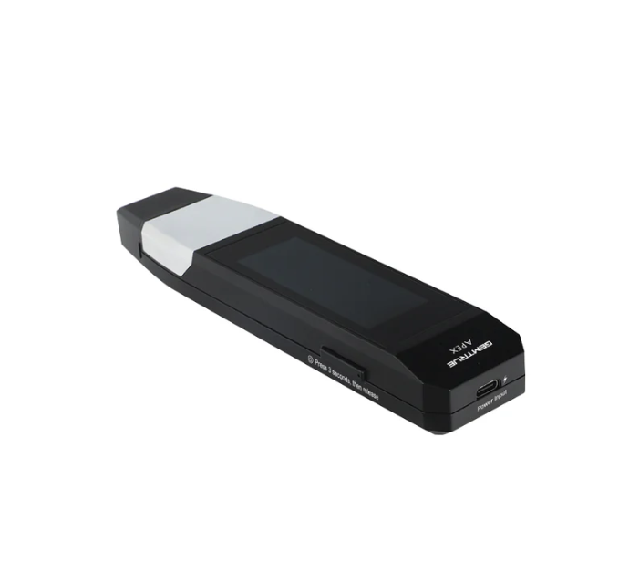 Close-up of GemTrue APEX DK10300 probe tip testing a loose stone