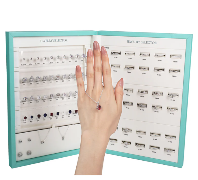 engagement ring design kit with halo and plain settings