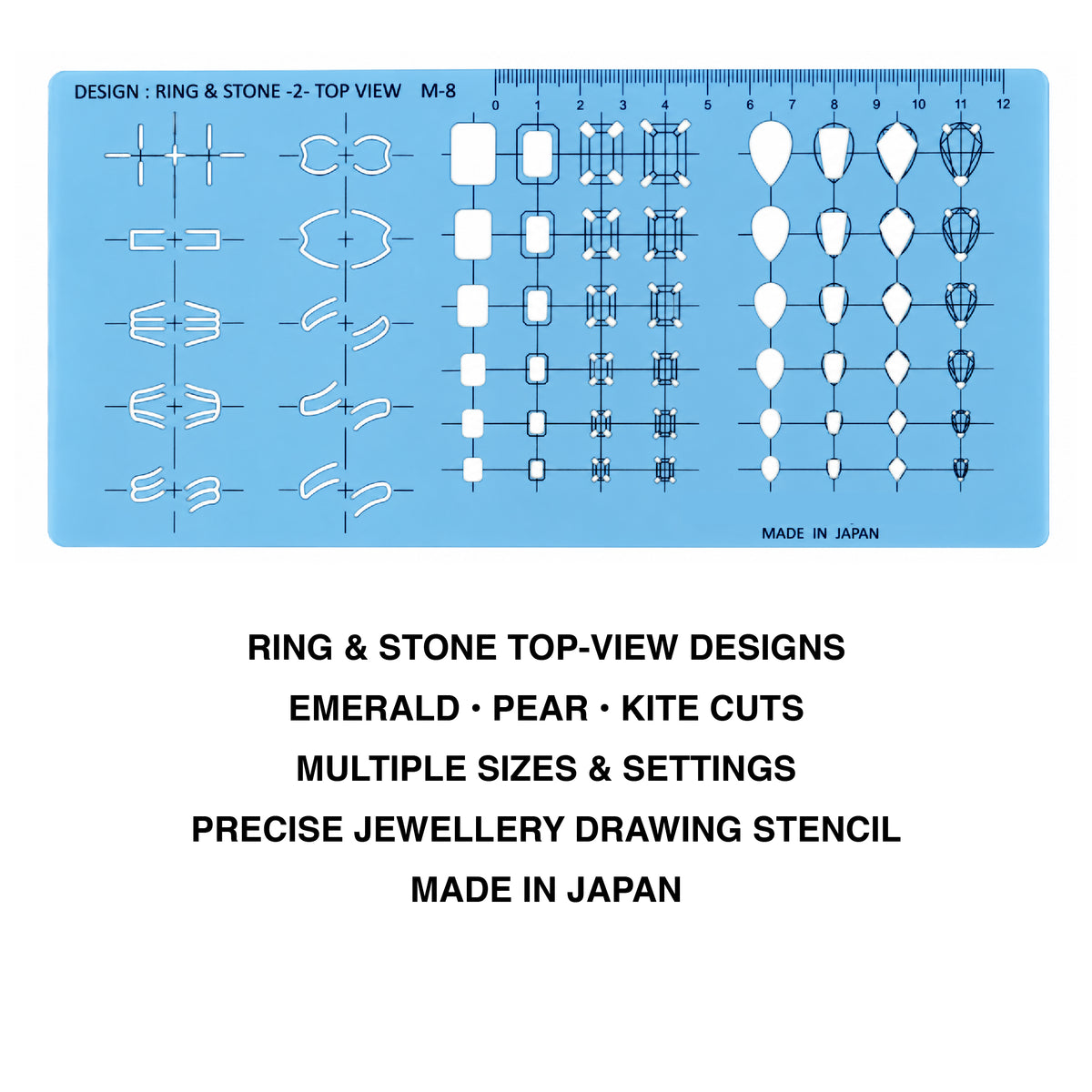 M-8 top view ring and gemstone drawing template