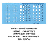 M-8 top view ring and gemstone drawing template