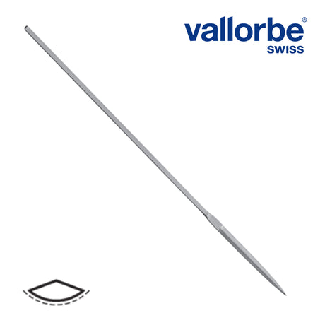 Vallorbe Swiss Made balance wheel miniature sculpting file, 135mm length, available in extra coarse to ultra fine grades for precision detailing and shaping.