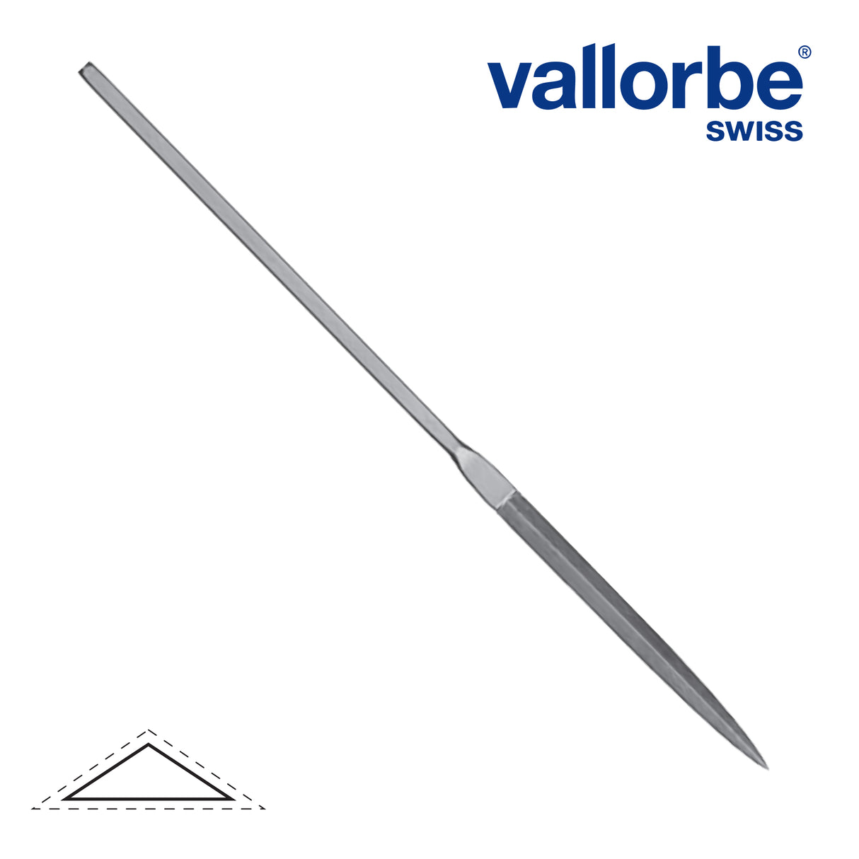 Vallorbe Swiss-made barrette handle file with 3 sides cut for miniature sculpting, jewellery and watchmaking, 155mm