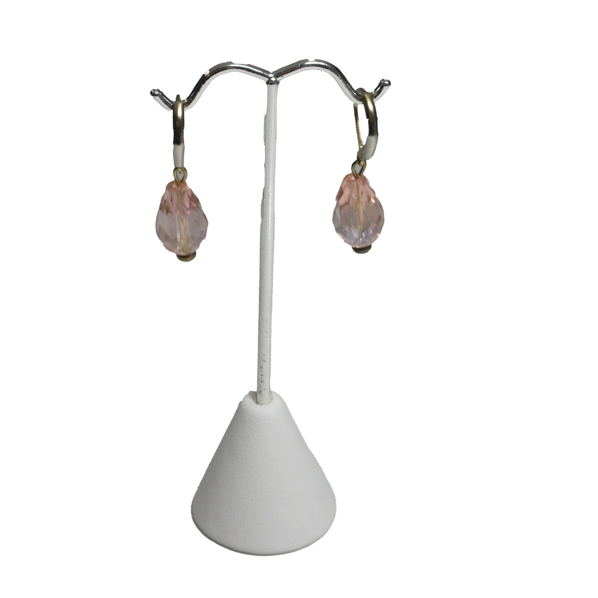 Earring Stand - Base White Simili Leather