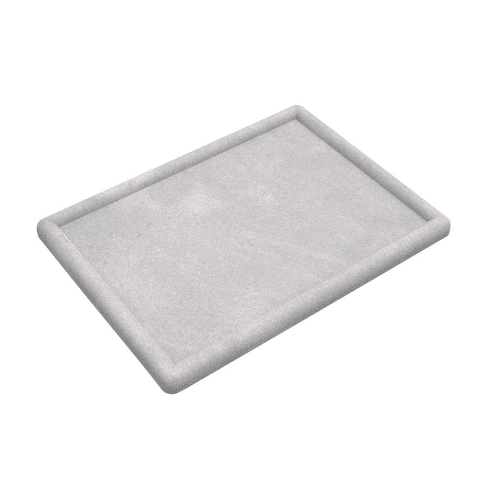 Elegant grey velvet jewelry tray organizer 22x30cm