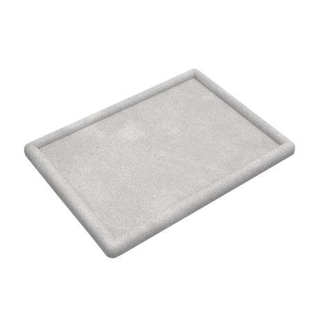 Elegant grey velvet jewelry tray organizer 22x30cm