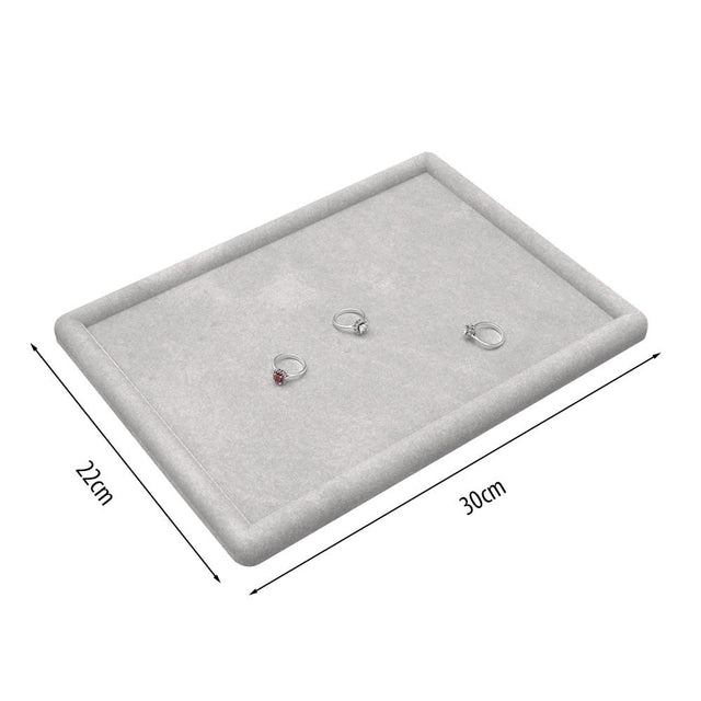 Large velvet jewelry display tray for rings and earrings