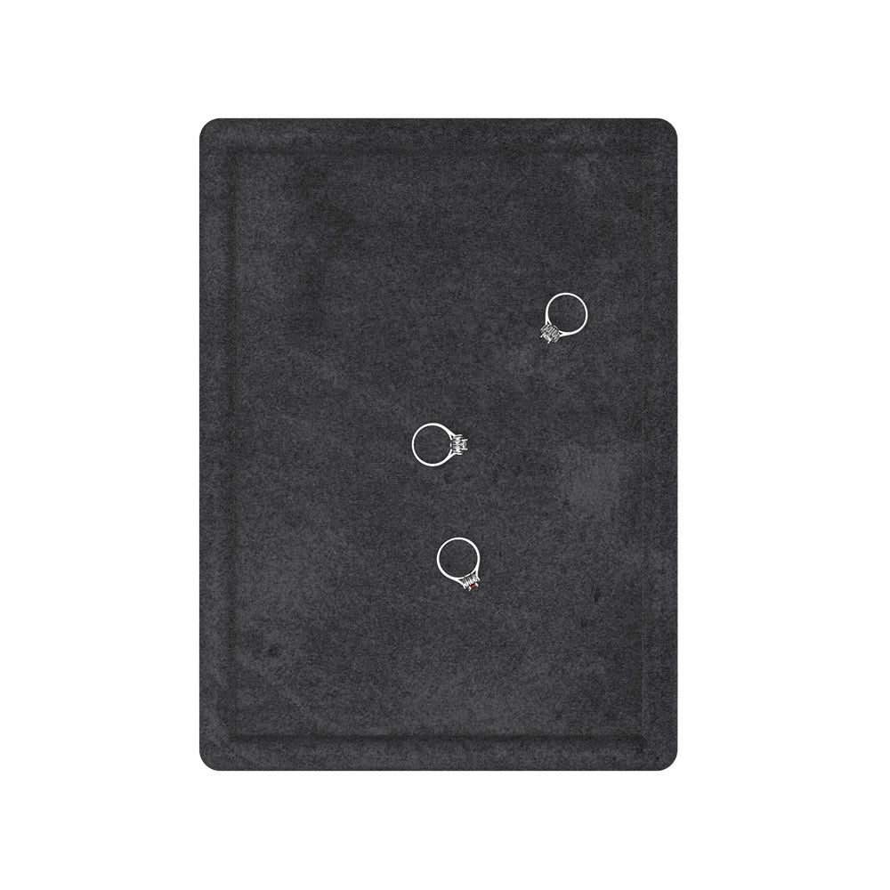 Large black velvet jewelry organizer tray 22x30cm