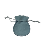 Baby Bleu Mini Velvet Pouch - Scalloped