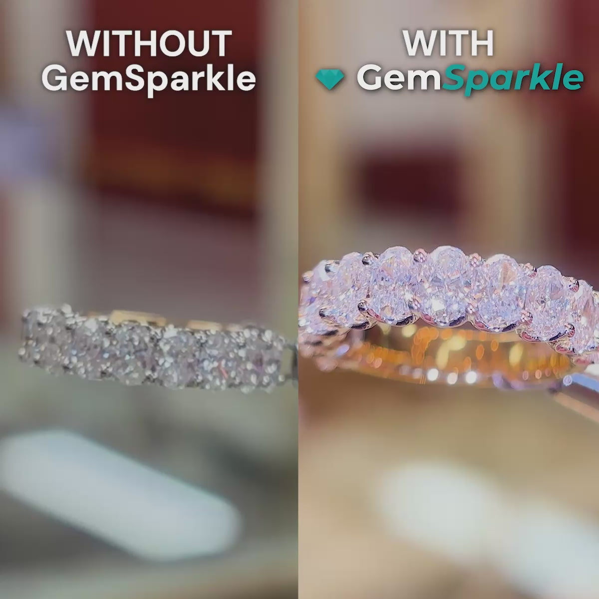 Portable GemSparkle lighting device used for professional jewelry photos on smartphone. video