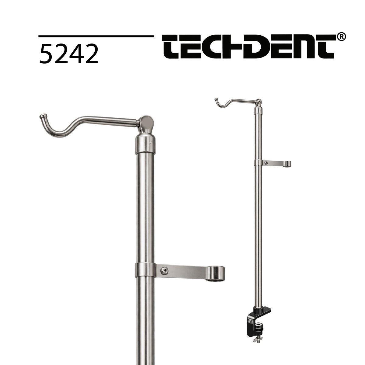 Techdent 5242 Steel Motor Holder Hanger with Adjustable Clamp Mount and Metal Support Arm for Dental Laboratory Motors 
