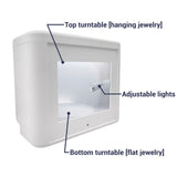 GemLightbox Pro smartphone jewelry photography lightbox with dual turntables for rings, necklaces, earrings, and gemstones - inside