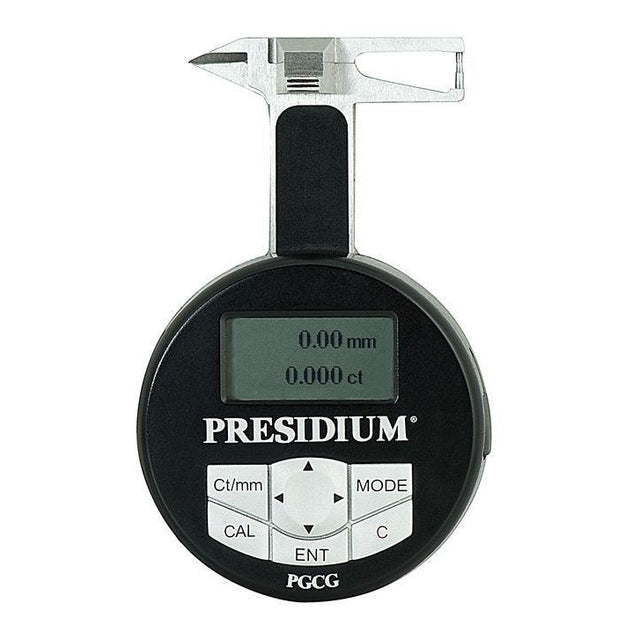 Presidium Gem Computer Gauge for digital gemstone identification and specific gravity measurement.