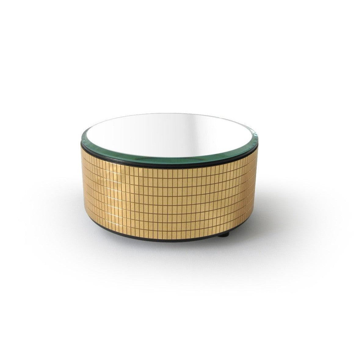 Turntable w/ Top Mirror Jewelry Display - Gold or Silver - Ø125mm