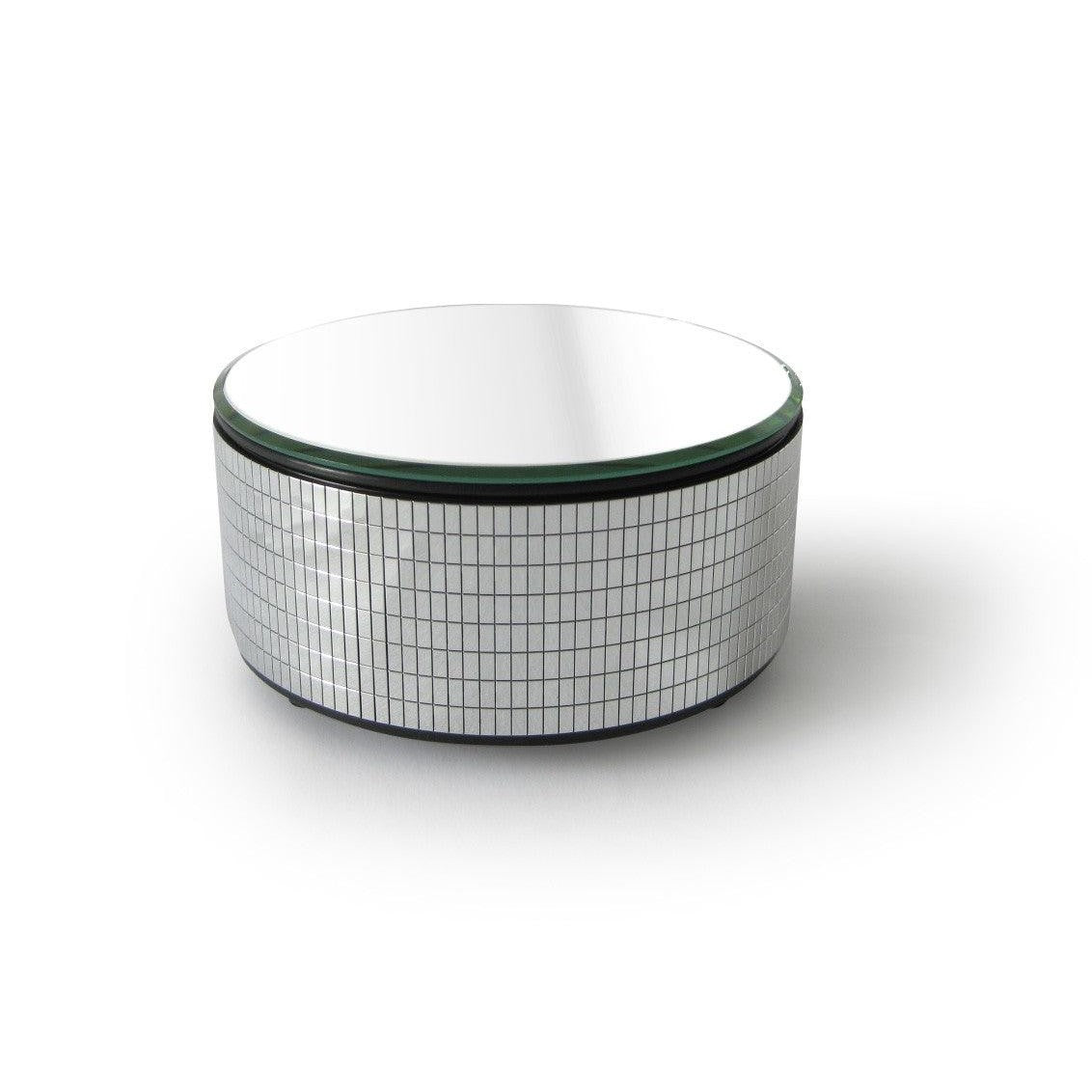 Turntable w/ Top Mirror Jewelry Display - Silver - Ø 125mm